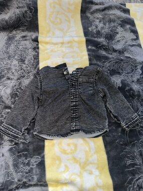 wonder nation Black Washed Denim-Style Kids Jacket